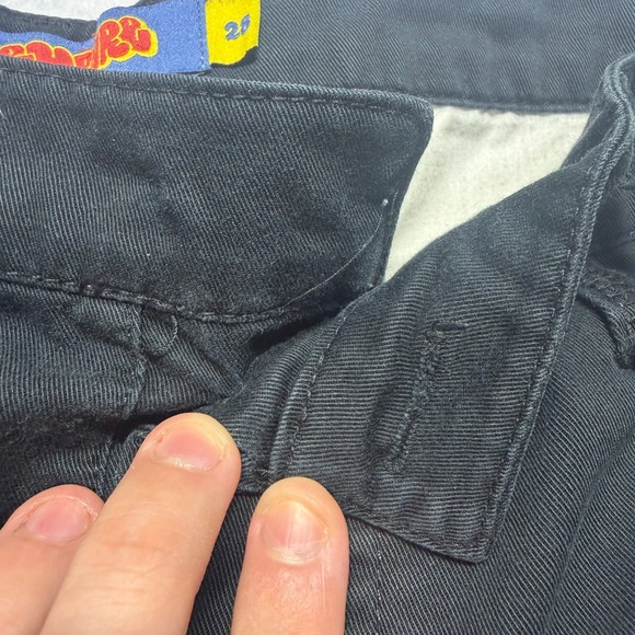 Empyre Pants Mens 28 Double Knee Cargo Pants Baggy Skater Black Y2K *FLAWED - Picture 6 of 16